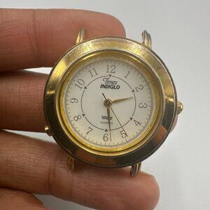 3/$30 Vintage Timex Watch Women Gold Tone Case Only No Band 31MM New Battery